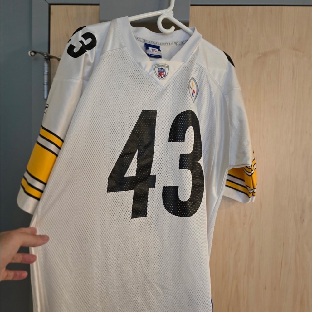 White Football Jersey with Black Number 43